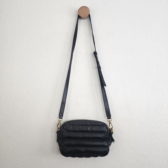 Madewell Transport Puffer Quilted Leather Camera Crossbody Bag Black - Picture 11 of 12